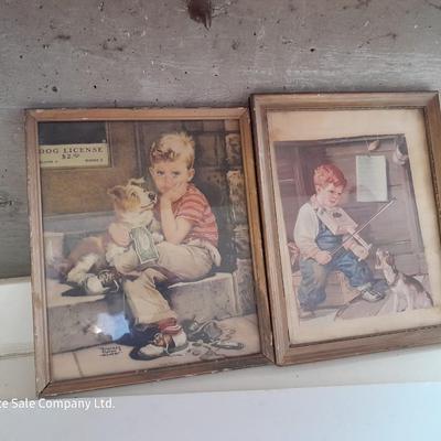 Vintage framed artwork prints