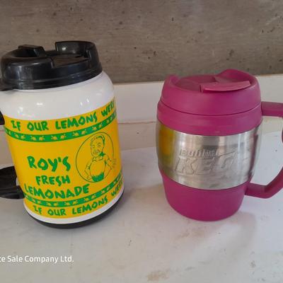 Two JUMBO Insulated mugs with lids