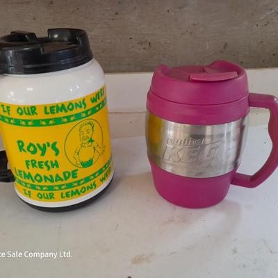 Two JUMBO Insulated mugs with lids