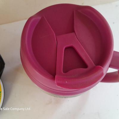 Two JUMBO Insulated mugs with lids