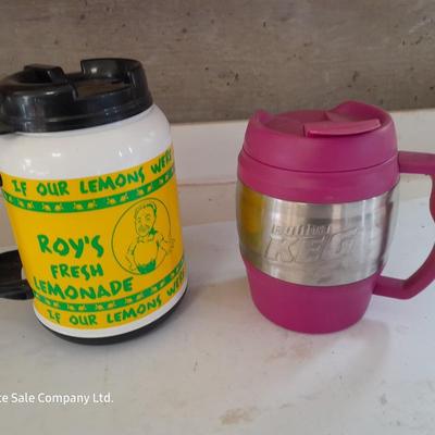 Two JUMBO Insulated mugs with lids