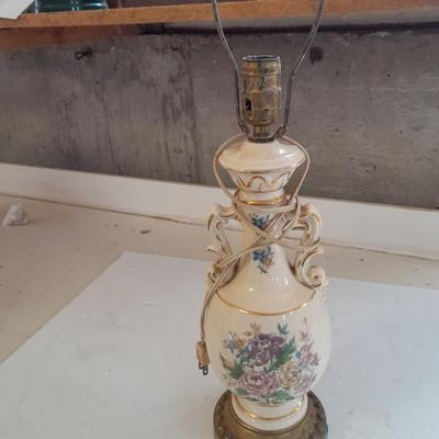Beautiful decorative ceramic base lamp with hand painted flowers