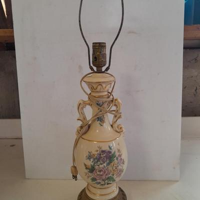 Beautiful decorative ceramic base lamp with hand painted flowers