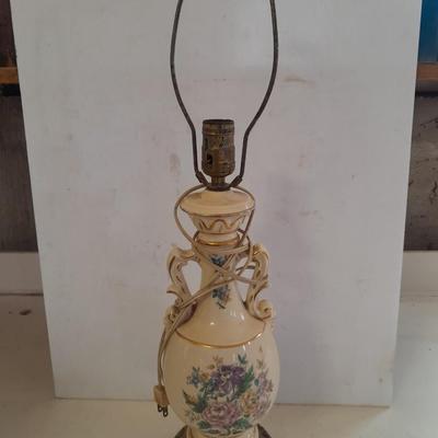 Beautiful decorative ceramic base lamp with hand painted flowers