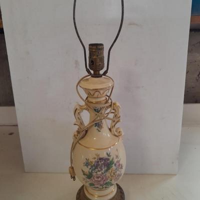 Beautiful decorative ceramic base lamp with hand painted flowers