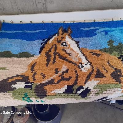 Large latch hook horse tapestry
