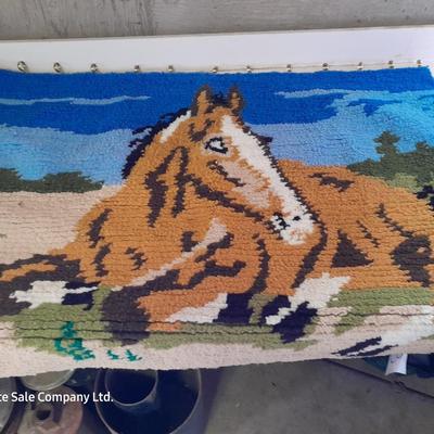 Large latch hook horse tapestry