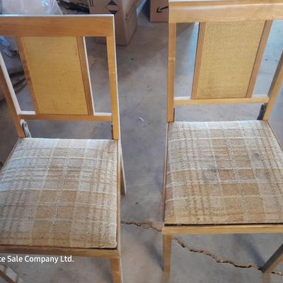 Two neat folding chairs - Great for camping to save space! Easy store chairs!