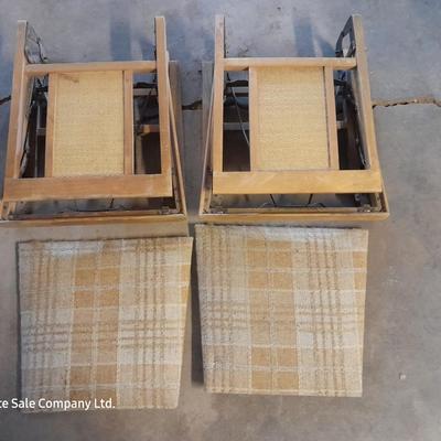 Two neat folding chairs - Great for camping to save space! Easy store chairs!