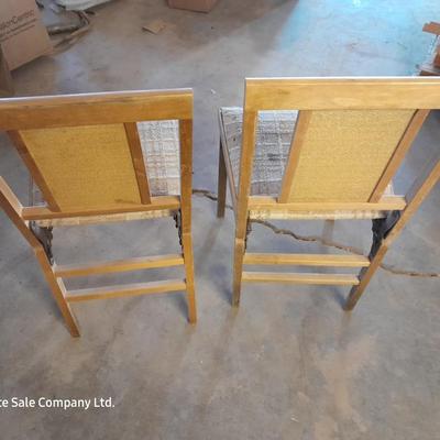 Two neat folding chairs - Great for camping to save space! Easy store chairs!