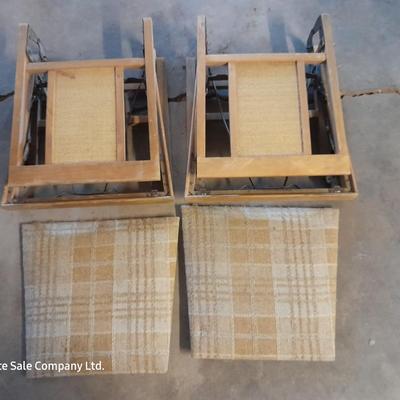 Two neat folding chairs - Great for camping to save space! Easy store chairs!