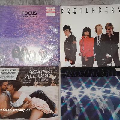 Four LP Records - Focus - Pretenders - Phil Colins - and Shooting Star
