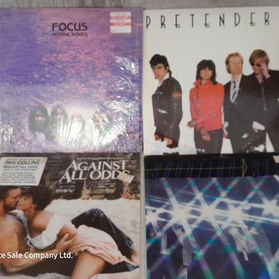 Four LP Records - Focus - Pretenders - Phil Colins - and Shooting Star