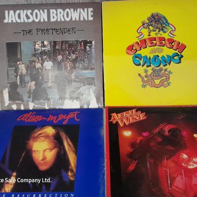 Four LP Records - Cheech & Chong - Jackson Browne - Alisson Moyet - and April Wine