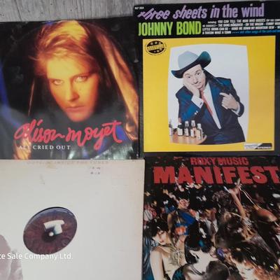 Four LP Records - Alison Moyet - Johnny Bond - Manifesto - and outside inside the tubes
