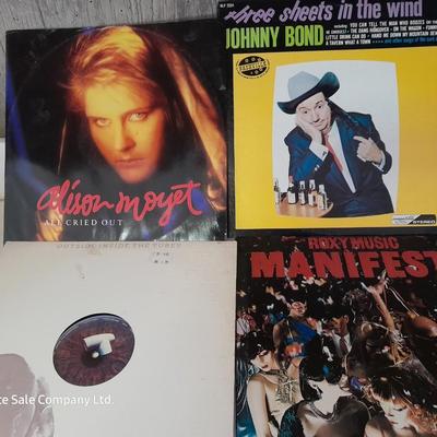 Four LP Records - Alison Moyet - Johnny Bond - Manifesto - and outside inside the tubes