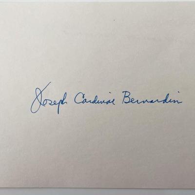 Cardinal Joseph Bernardin original signature