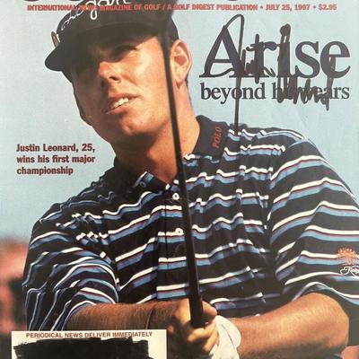 Justin Leonard signed 1997 Golf World magazine