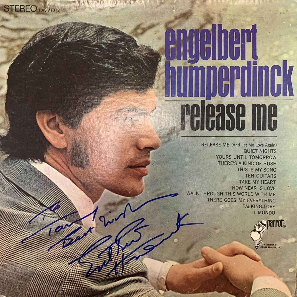 Engelbert Humperdinck Release Me signed album | EstateSales.org, image size:1200x1200