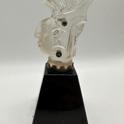 Mounted Mayan Chief Carved
