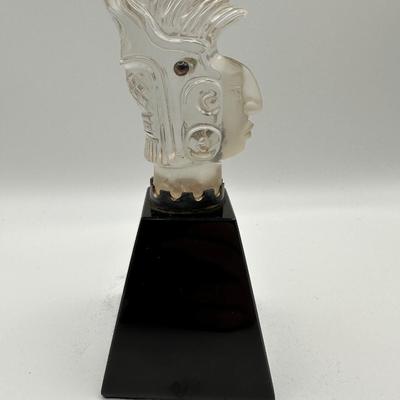 Mounted Mayan Chief Carved