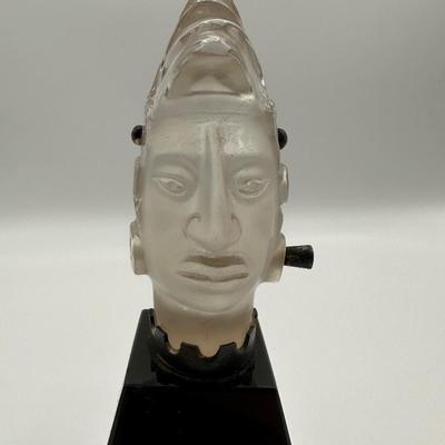Mounted Mayan Chief Carved