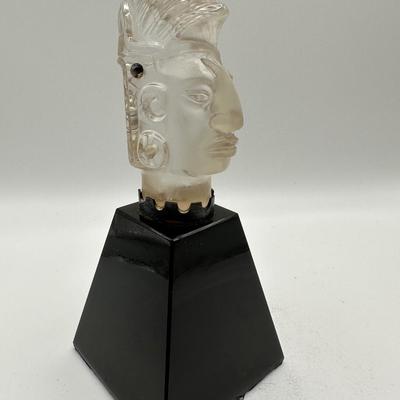 Mounted Mayan Chief Carved