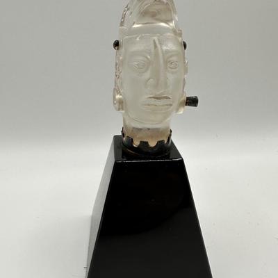 Mounted Mayan Chief Carved