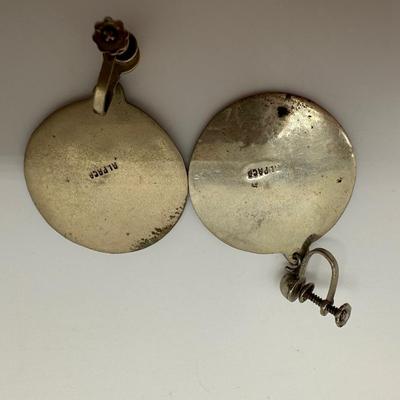 Alpaca Silver Screw-back Earrings