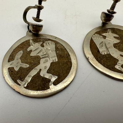 Alpaca Silver Screw-back Earrings