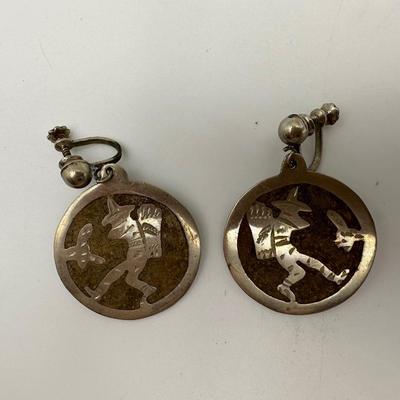 Alpaca Silver Screw-back Earrings