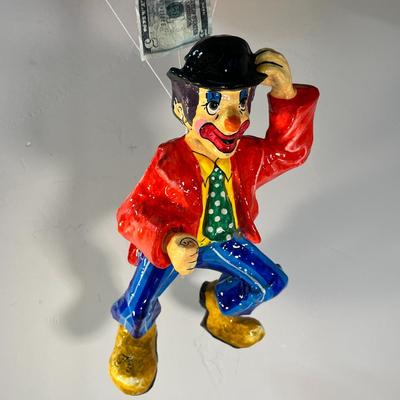 COLORFUL PAPIER MACHE CLOWN AND BALLOONS MOBILE  ARTIST CYPHERED  MEXICO