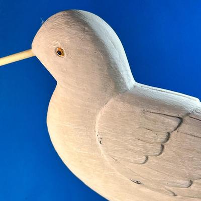 RUSTIC CARVED WHITE SEAGULL FIGURE