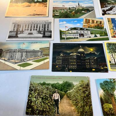 GROUP OF 15 ASSORTED OLDER POSTCARDS- SOME LINENS, ALL U.S. LOCATIONS
