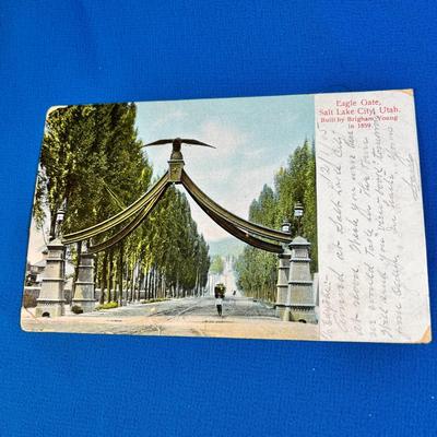1905 EAGLE GATE, SALT LAKE CITY POSTCARD  PRINTED IN GERMANY