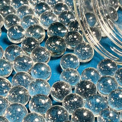 PINT JAR OF CLEAR GLASS MARBLES- 163 COUNT