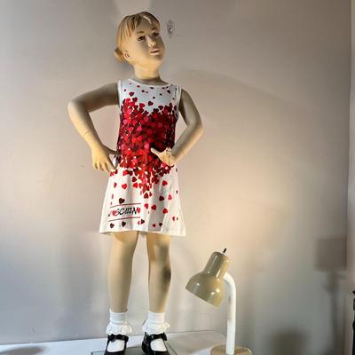 LITTLE GIRL MANNEQUIN WITH MOLDED HAIR, REAL EYELASHES