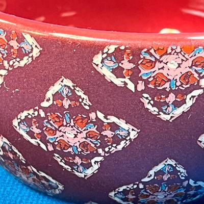 MAROON PRINTED DIP BOWL