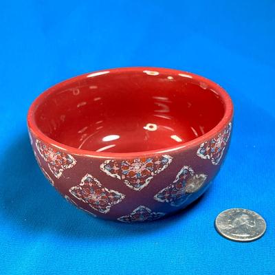 MAROON PRINTED DIP BOWL