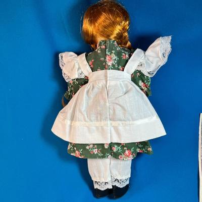 PINAFORE GIRL PORCELAIN DOLL WITH LONG RED BRAIDS