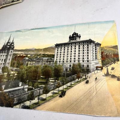 YARD LONG PHOTO OF EARLY SALT LAKE CITY: MORMON TEMPLE GROUNDS, HOTEL UTAH, ETC.