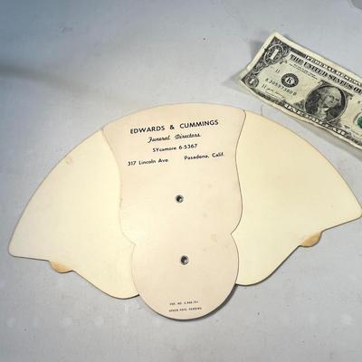 VINTAGE "FISHING FRIENDS" TRI-FOLD ADVERTISING FAN