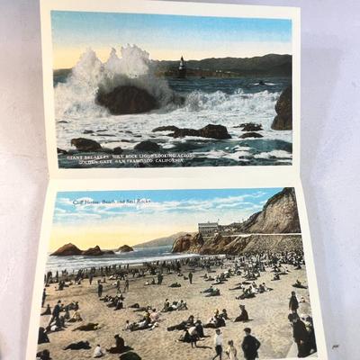 VINTAGE COLOR POSTCARD FOLIO OF SAN FRANCISCO SCENES- 18 SCENES