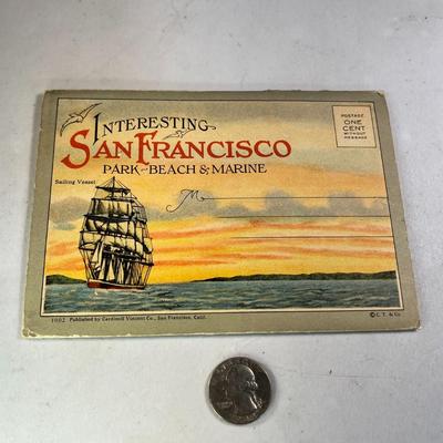 VINTAGE COLOR POSTCARD FOLIO OF SAN FRANCISCO SCENES- 18 SCENES