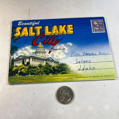 VINTAGE COLOR POSTCARD FOLIO OF SALT LAKE CITY SCENES- 18 SCENES