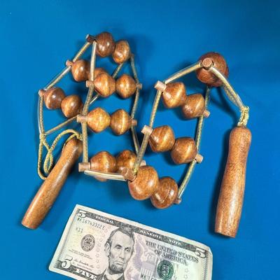 WOODEN BEADED BACK MASSAGE TOOL FOR SELF MASSAGE