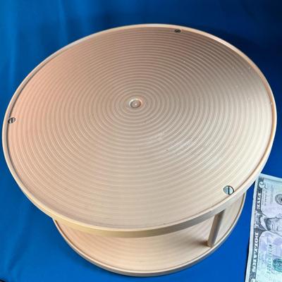 HANDY PLASTIC 2 TIER LAZY SUSAN ROUND SHELF UNIT