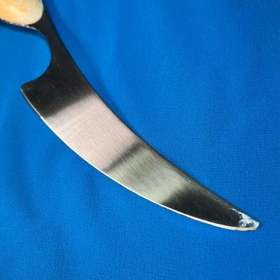 UNUSUAL SHAPED WOOD KNOB HANDLE CURVED KNIFE