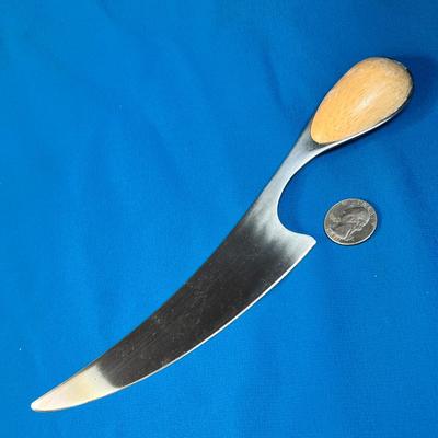 UNUSUAL SHAPED WOOD KNOB HANDLE CURVED KNIFE