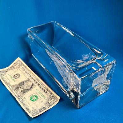 POTTERY BARN LEAD CRYSTAL SQUARE VASE